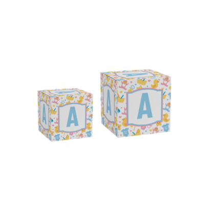 Cube lettre décroraiton gender reveal personnalisable thème nurserie