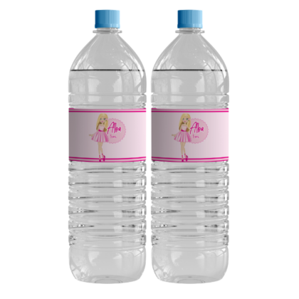 étiquettes pour grande bouteille d'eau thème barbie
