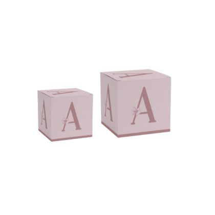 Cube lettre personnalisable thème lapin rose