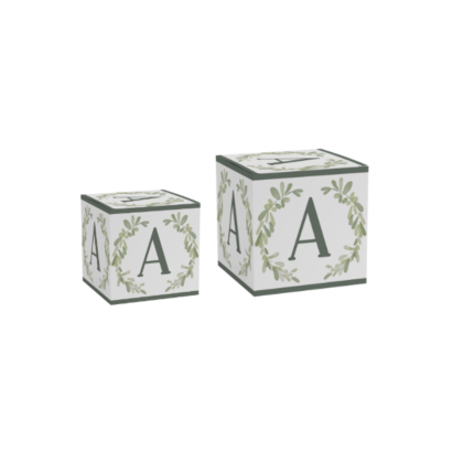 Cube lettre personnalisable thème lapin vert