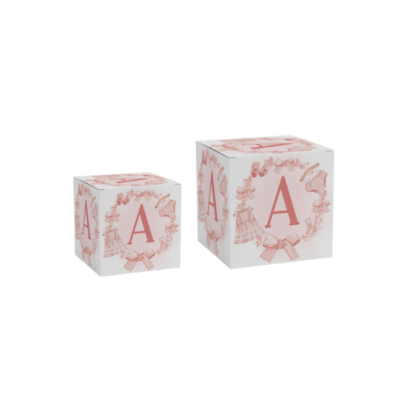 Cube lettre personnalisable thème layette rose