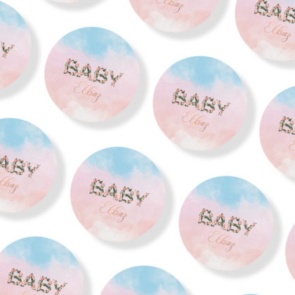 étiquettes adhésives gender reveal personnalisable thème baby nuage