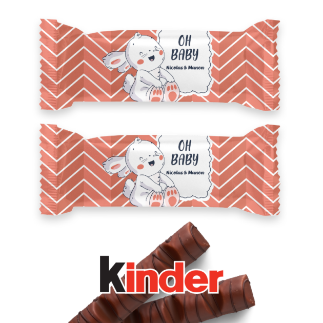 kinder bueno personnalisé thème baby shower bunny oh baby