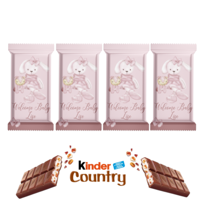 kinder country Ours Coton pour baby shower Lapin rose