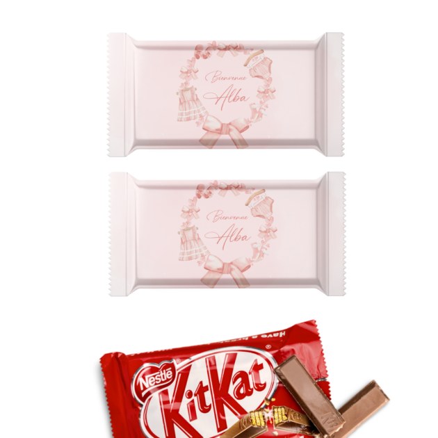 Kitkat sweet table baby shower thème layette rose