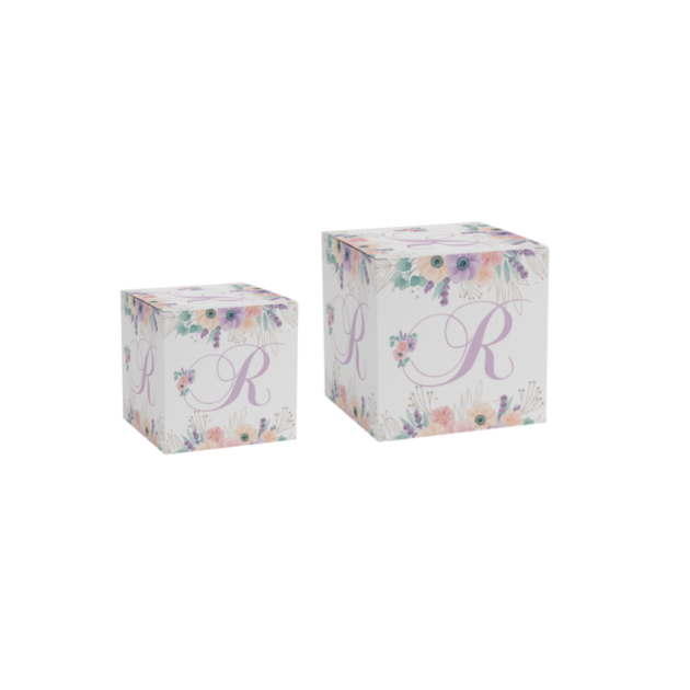 Cube abécédaire personnalisable thème romy pastel
