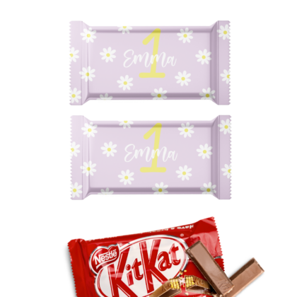 kitkat avec emballage personnalisable thème anniversaire fille marguerite