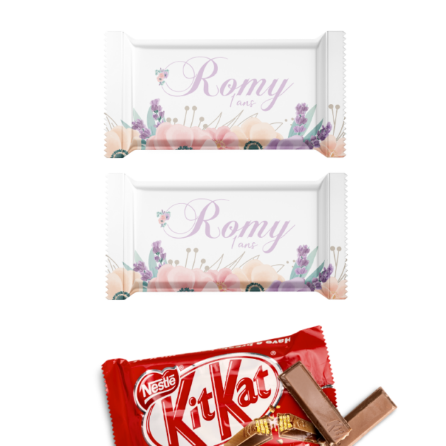 emballage personnalisable pour kitkat thème romy pastel