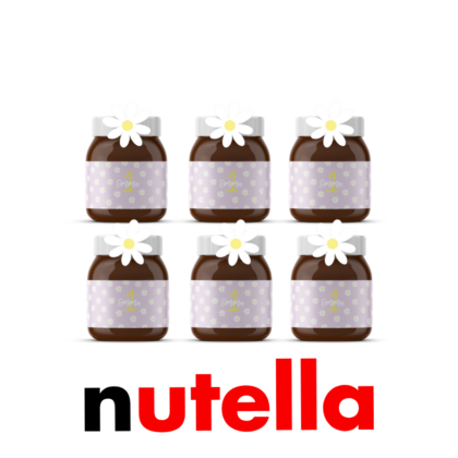 nutella mini personnalisé pour anniversaire fille thème marguerite