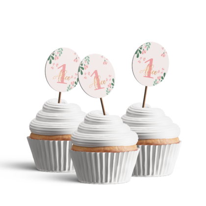 mini topper pour cupcake thème eclat floral